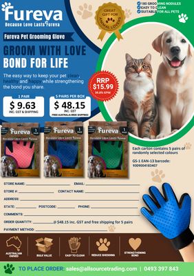 Fureva Pet Grooming Gloves - 5 Pairs