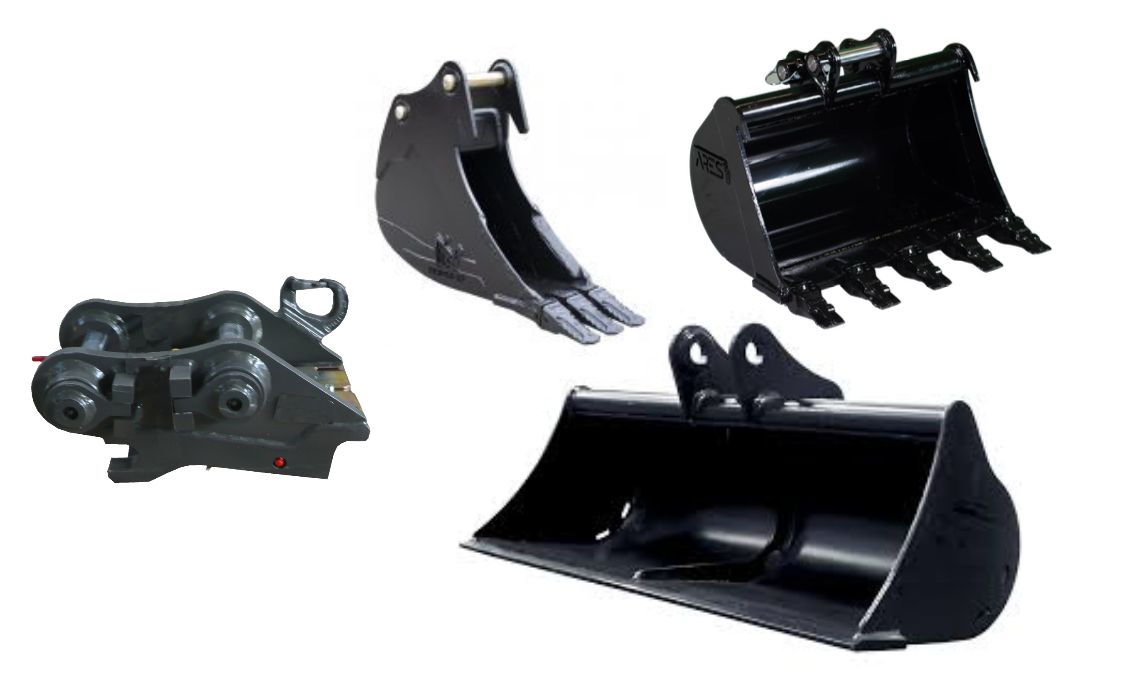 godets + coupleur hydraulique