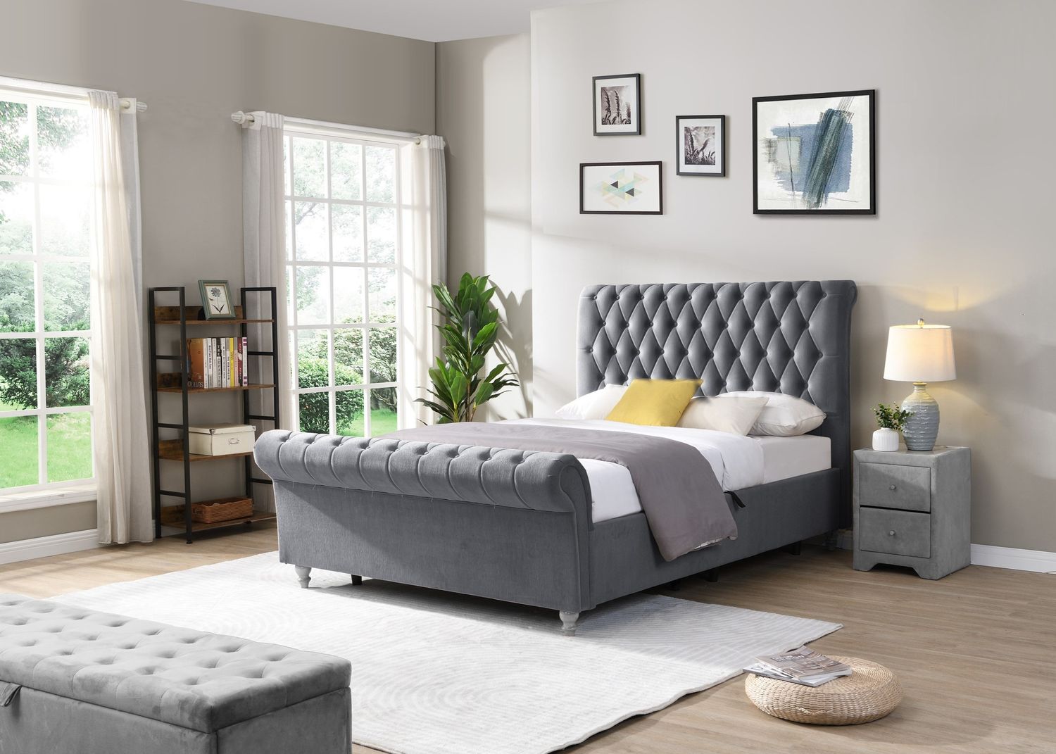 Kilkenny Gas Lift Bed 4&#39;6 - Grey