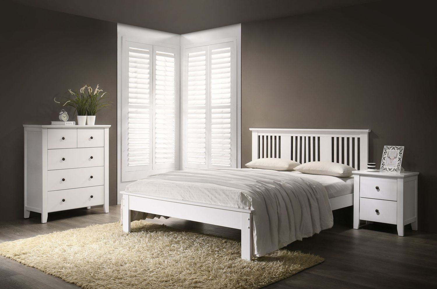 Hanna Slatted Bedframe 4Ft 6