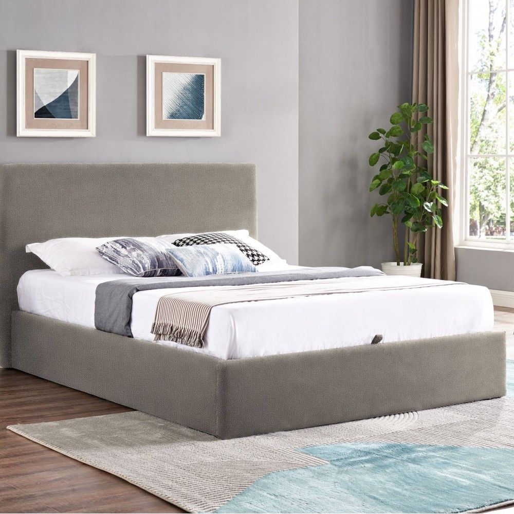 Ezra Ottoman Upholstered Bed Frame Biege