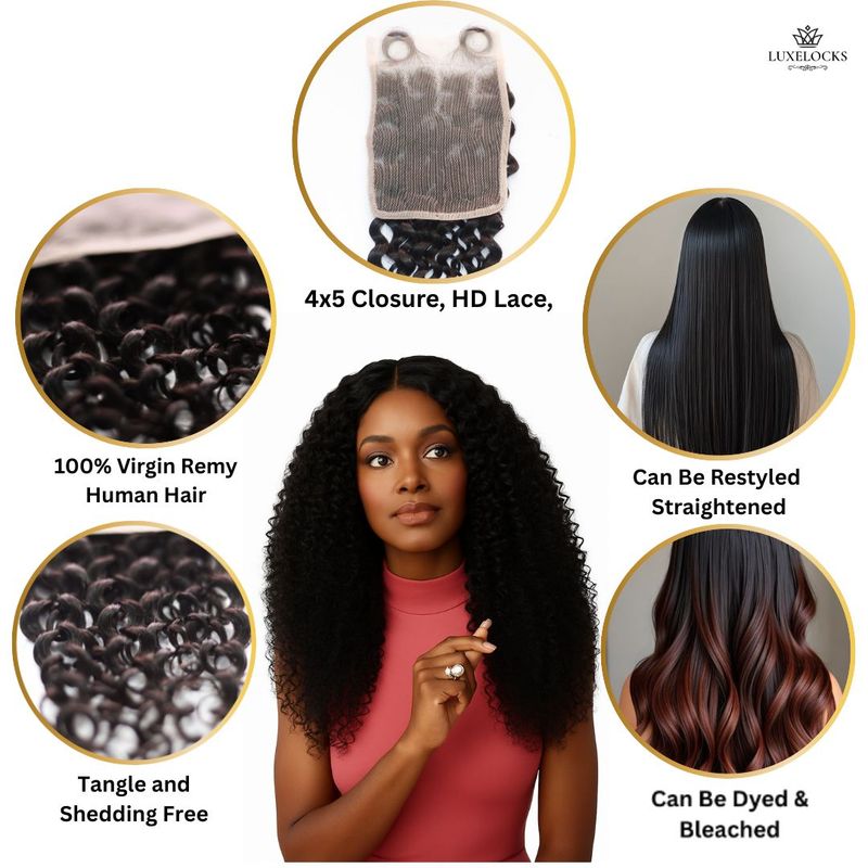 LUXELOCKS 4X5 HD LACE CLOSURE BOHEMIAN 12″