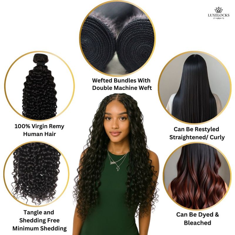 LUXELOCKS Bohemian Single Bundle – Infused with Deep Pearl Conditioning