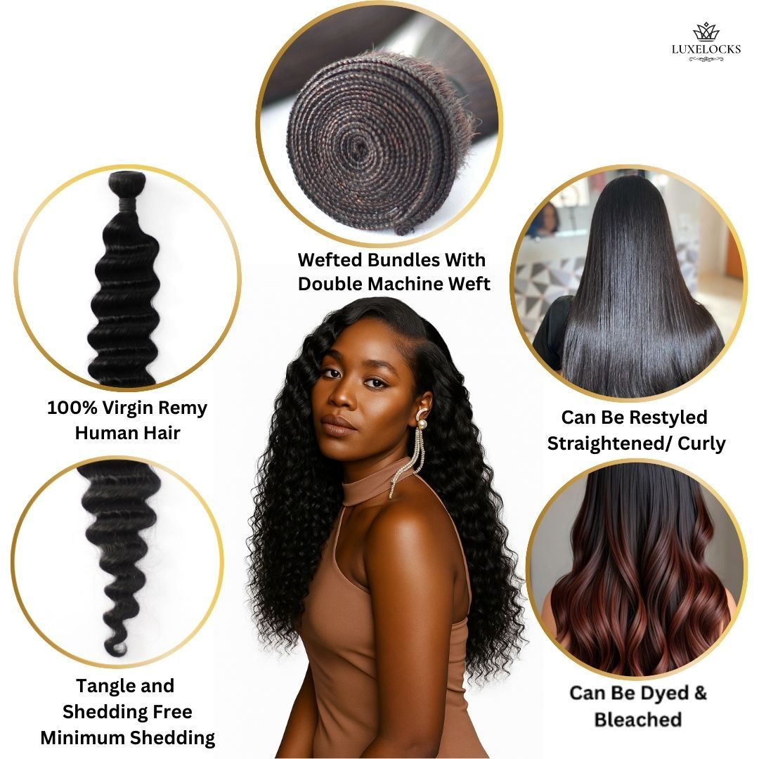 LUXELOCKS Euro Deep Single Bundle – Infused with Deep Pearl Conditioning