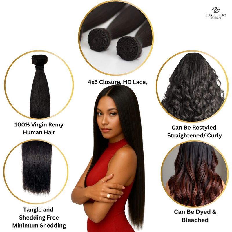 LUXELOCKS Euro Straight Single and Multi Bundles – Infused with Deep Pearl Conditioning