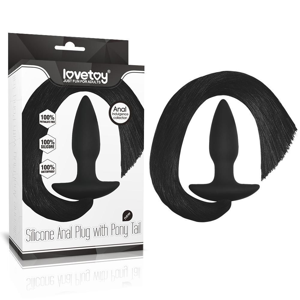 Silicone Anal Plug with Pony Tail