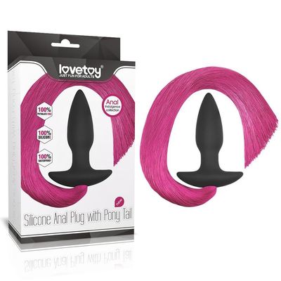 Silicone Anal Plug with Pony Tail