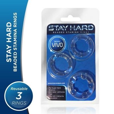 Stay Hard Beaded Stamina Cock Ring Set