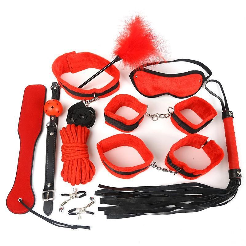 Red Velvet Bondage Set 12 Piece Set