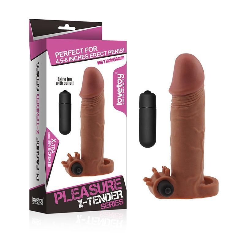 2&quot; Pleasure X Tender Vibrating Penis Sleeve