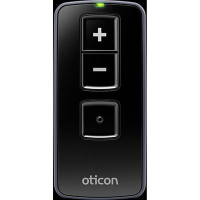 Oticon Remote Control 3.0 front product view with volume and program buttons