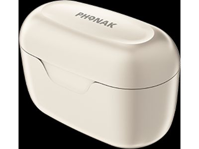 Phonak Charger Case Go closed portable charging case on white background