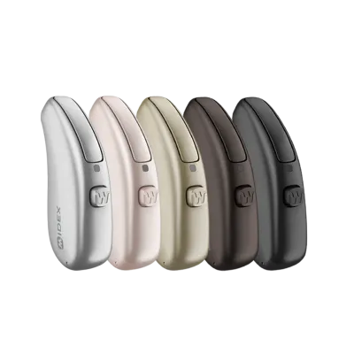 Widex Allure RIC R D hearing aids in five available colors