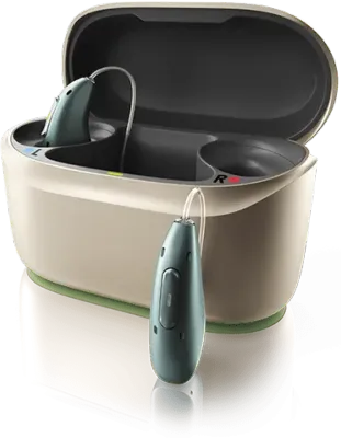 Phonak Infinio Ultra R hearing aid with rechargeable case