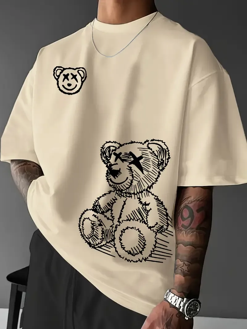 Men&#39;s Casual Bear Graphic Tee