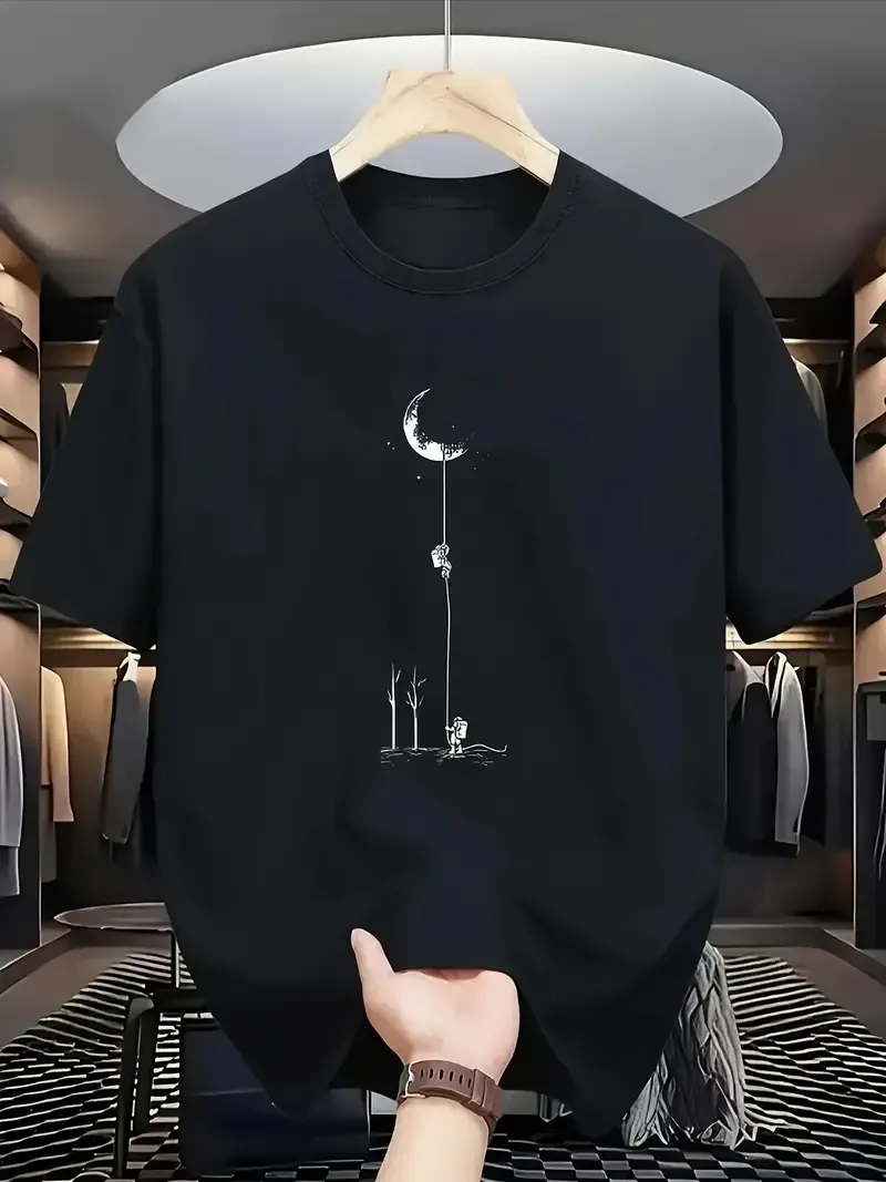 Soft Lightweight Men&#39;s Casual Graphic T-Shirt