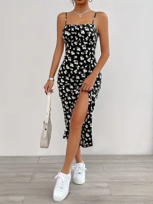Elegant Floral Print Maxi Dress