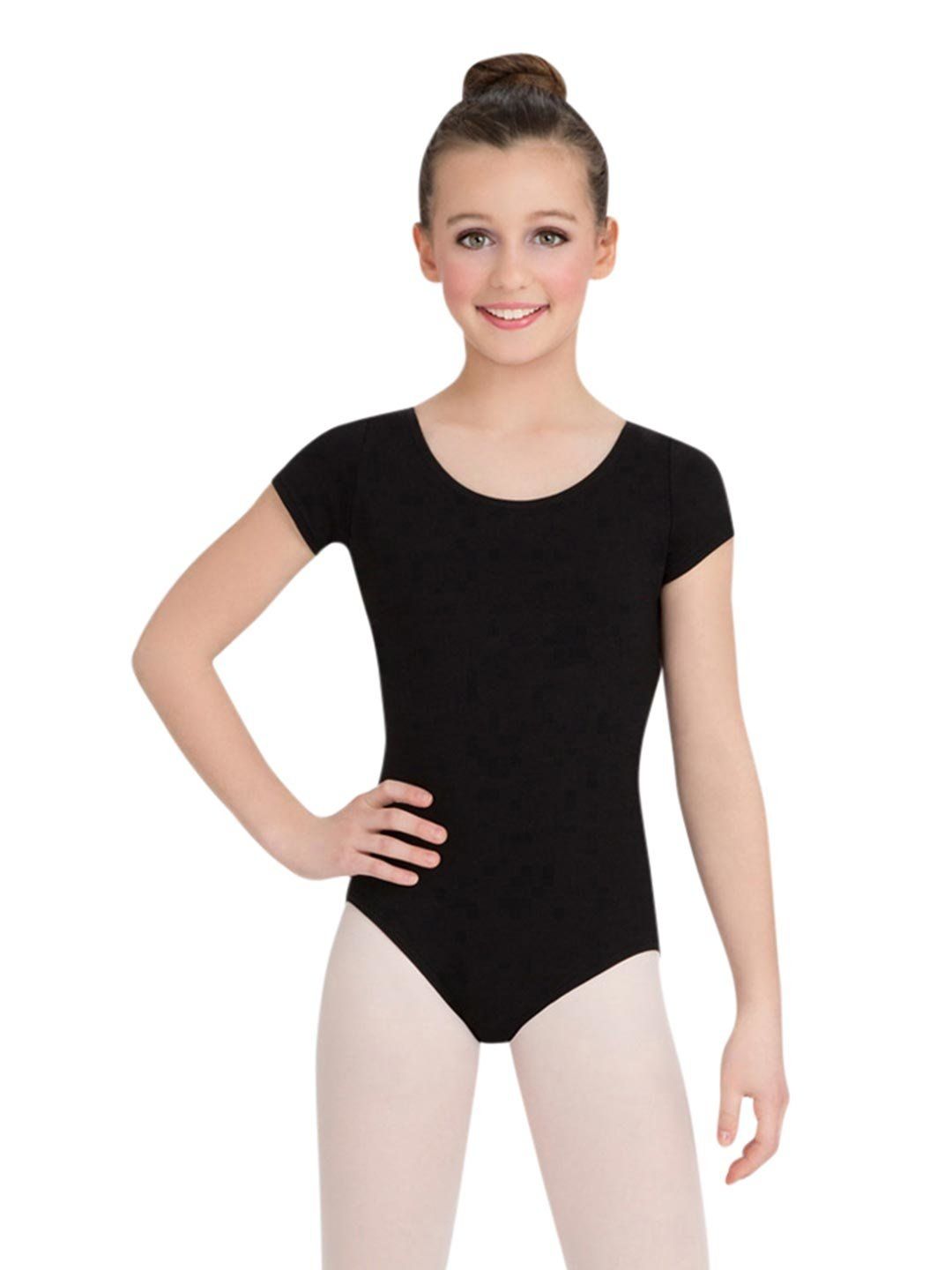 CC400C SHORT SLEEVE LEOTARD BLK 