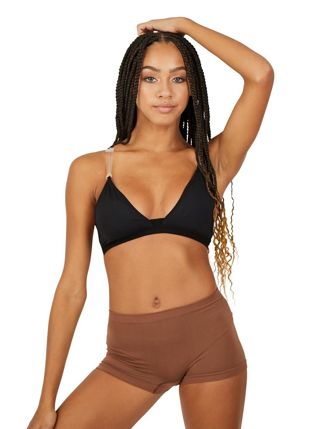 3777W DEEP NECK BRA, Color: BLK, Size: XSA