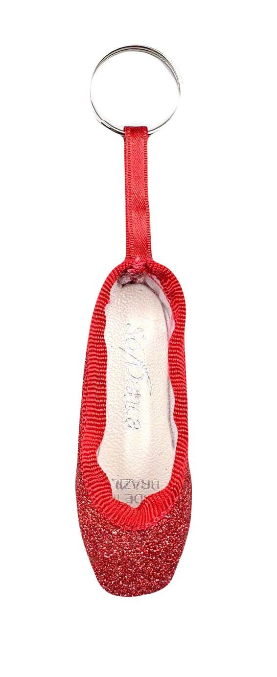 KC40G GLITTER POINTE SHOE, Color: RED