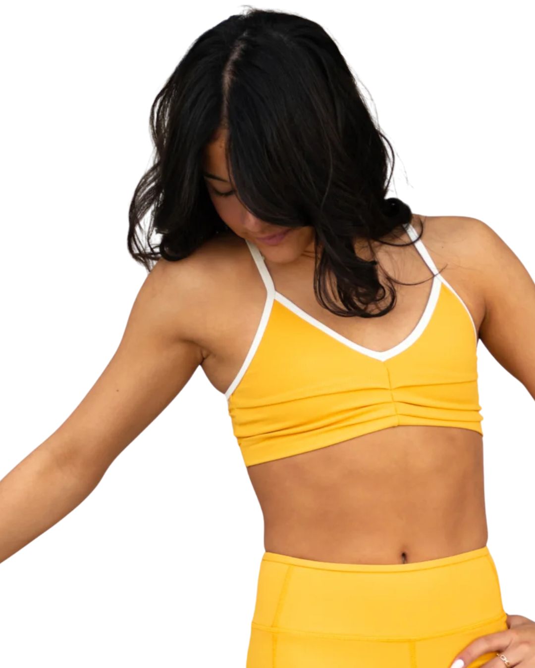 T4128 BLISS BRA TOP, Color: HONEY GOLD+CREME, Size: CL