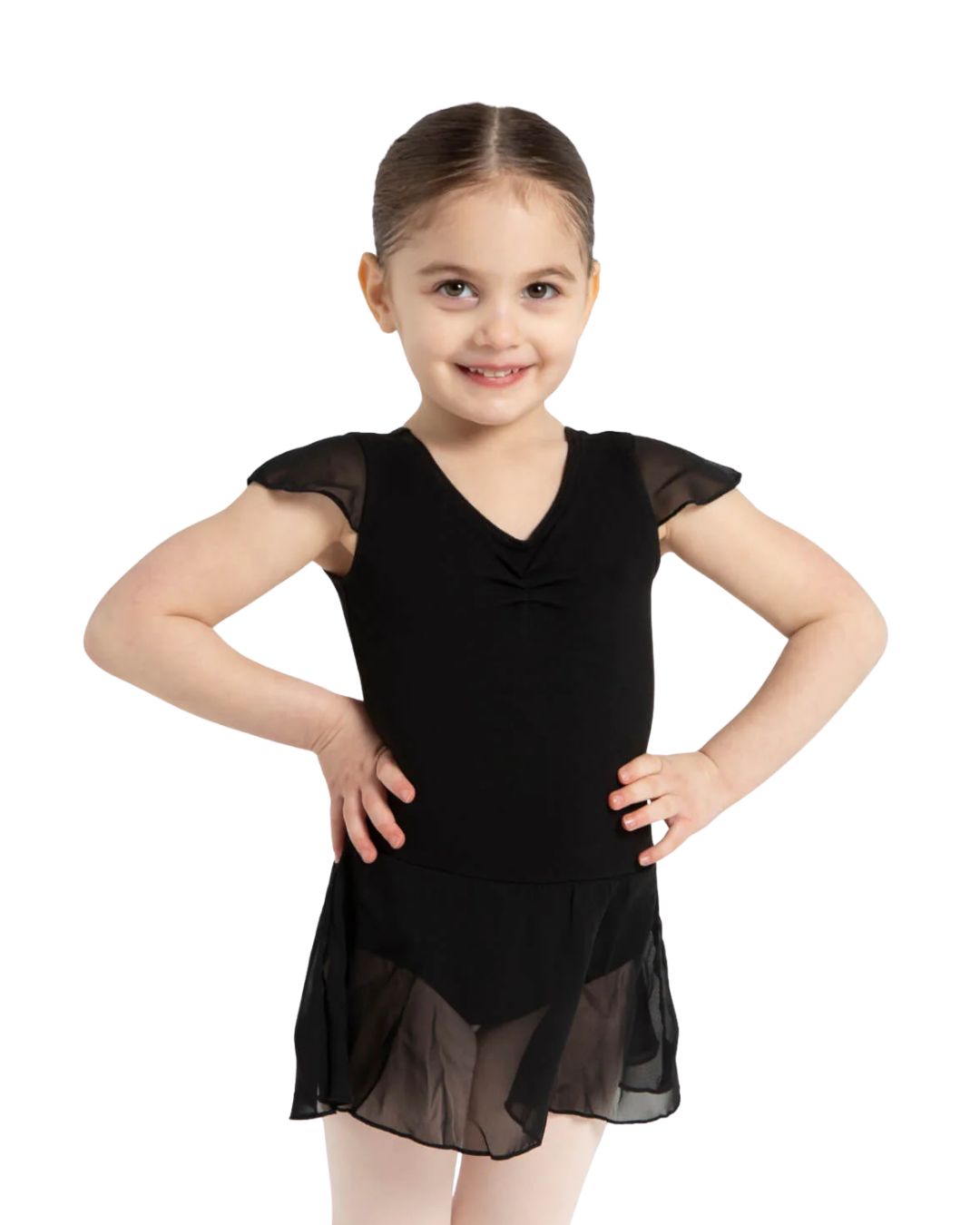 11305C FLUTTER DRESS, Color: BLK, Size: SC