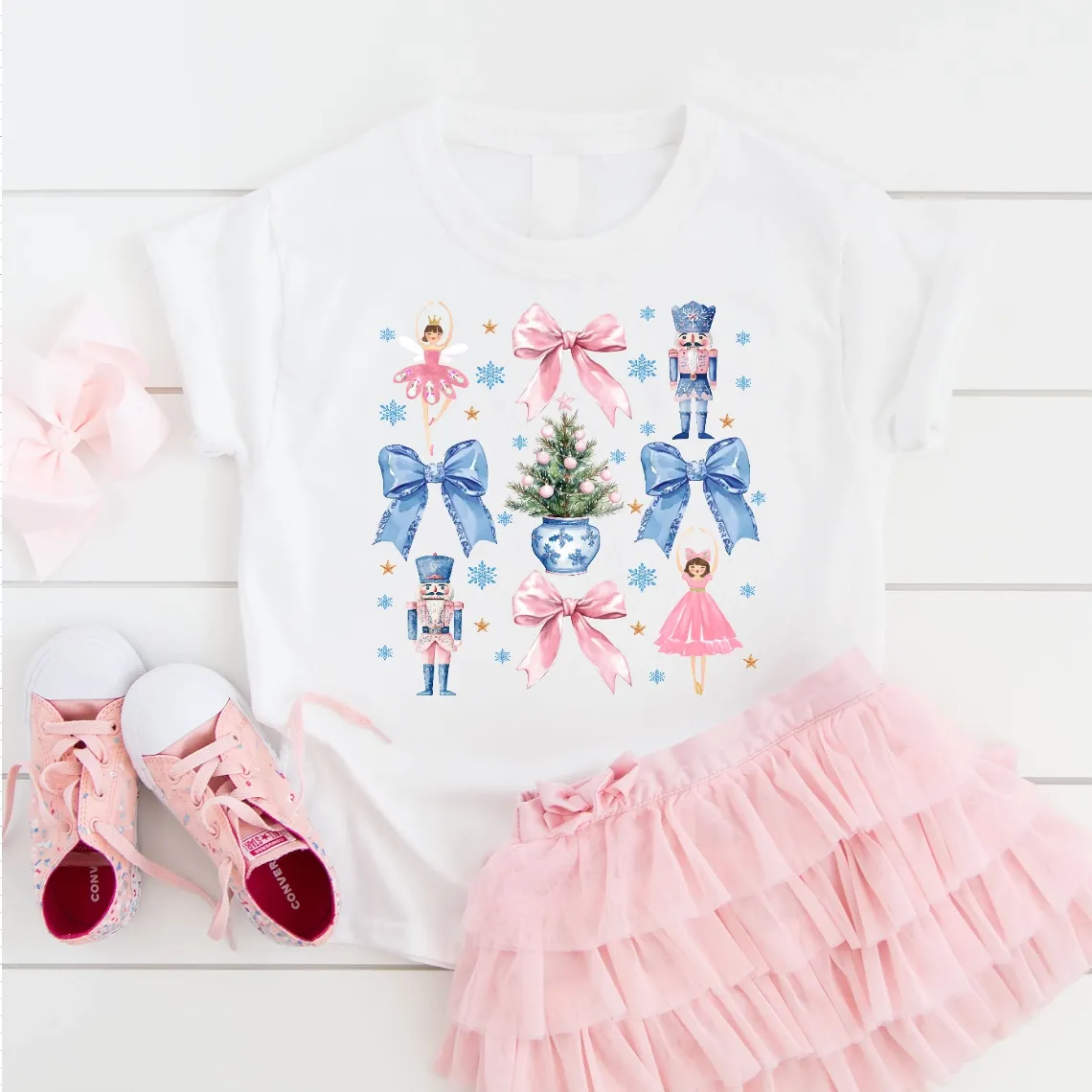 KIDS NUTCRACKER BOWS TEE