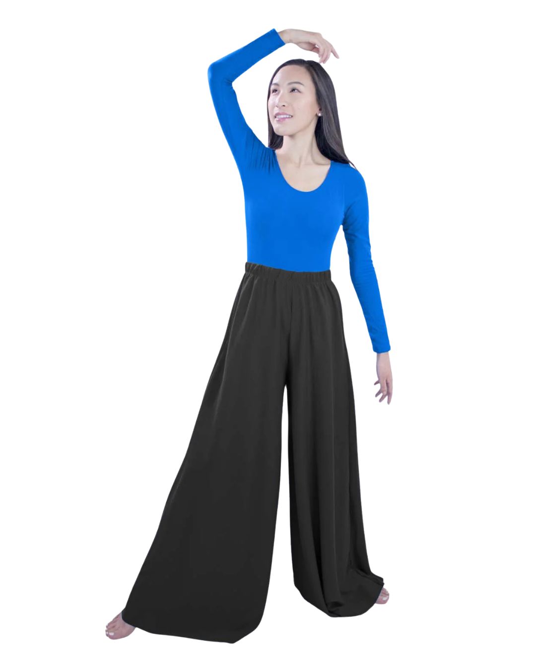 BM6330A PALAZZO PANT, Color: BLK, Size: S/MA