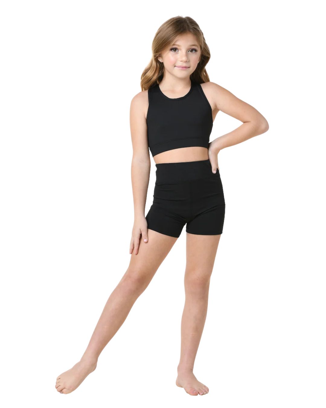 22406C HI-WAIT SHORT, Color: BLK, Size: 4-6