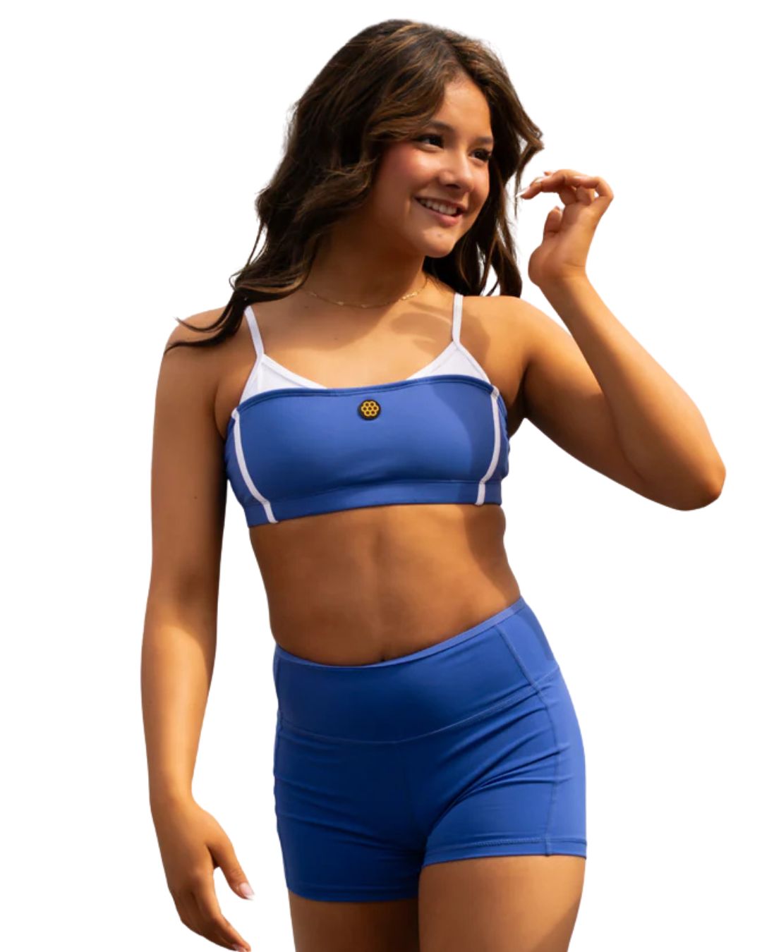 T4129 TATE TOP, Color: ROYAL+WHT, Size: AXXS