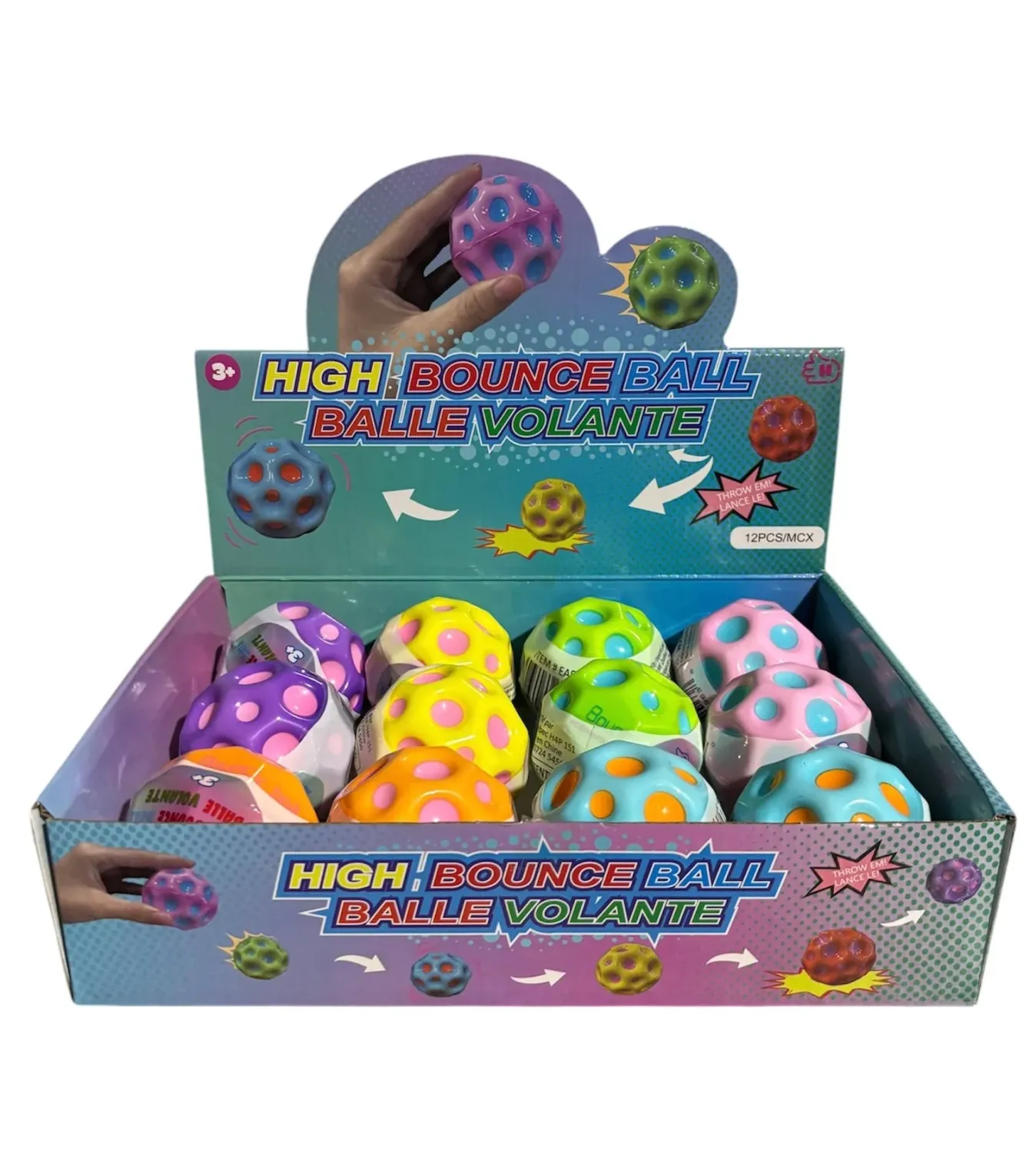 Balle spatiale super rebondissante pastel