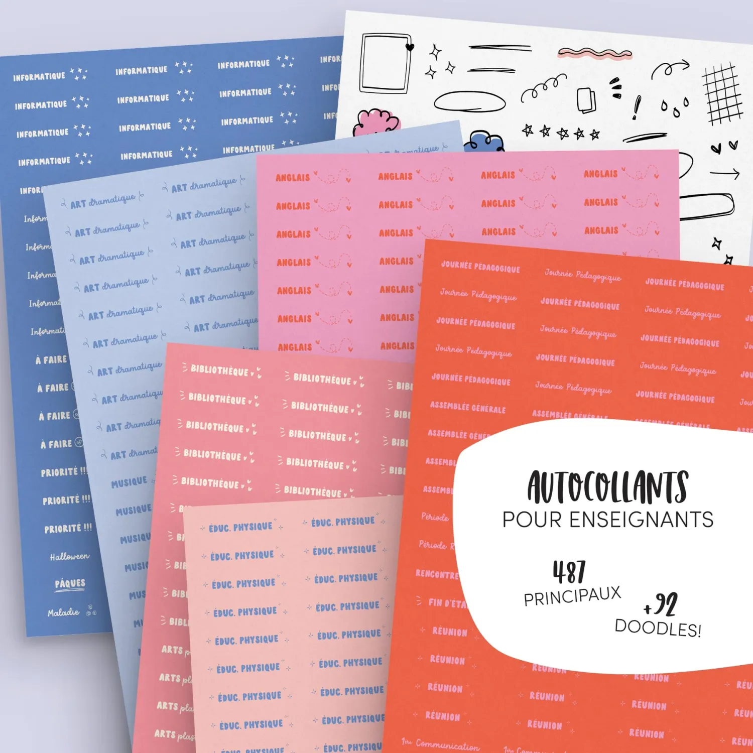 Ensemble autocollants pour Planif enseignants