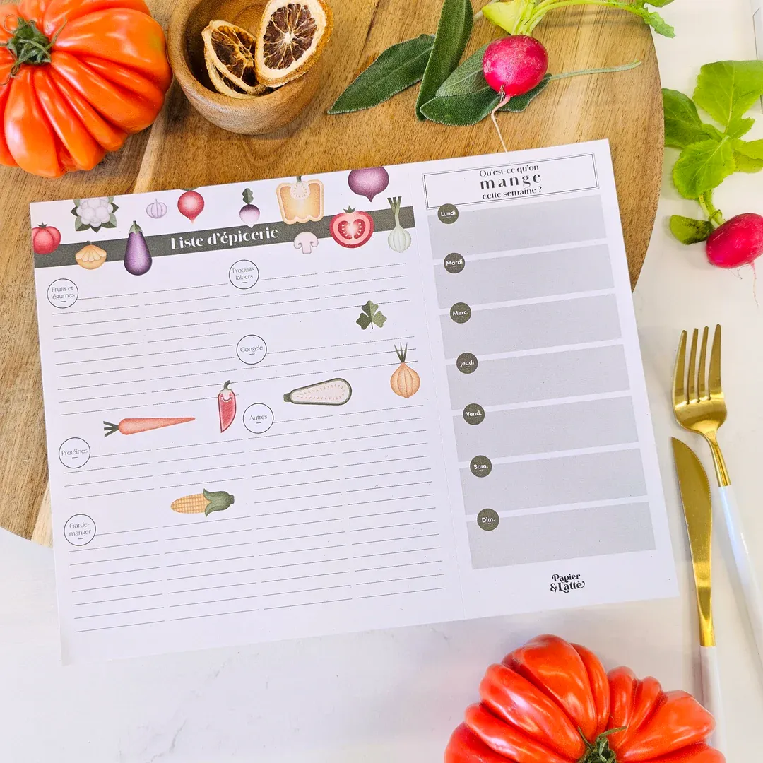 Planificateur De Repas Legumes 2D