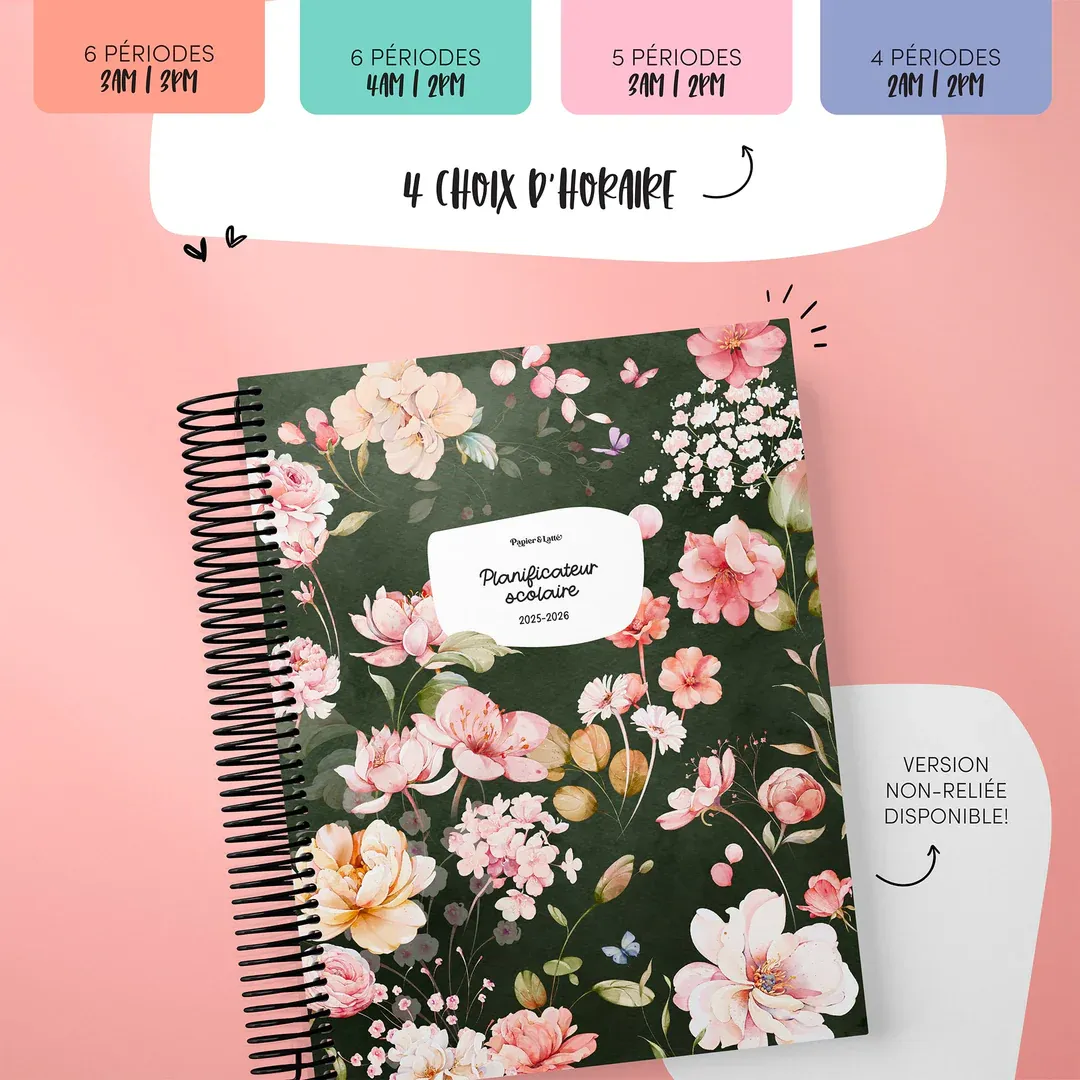 Planificateur Pour Enseignants Boudiné - Fleurs Et Velours