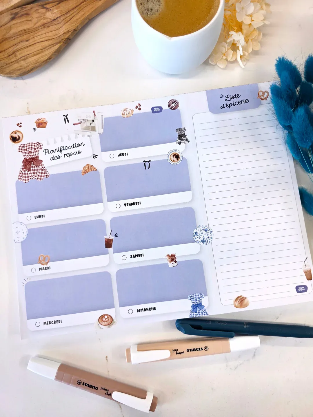 Planificateur de repas Pause café