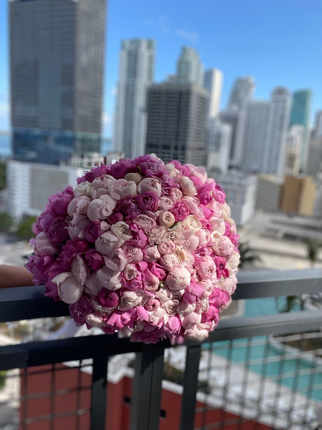 pink peony bouquet Miami Naples Palm Beach
