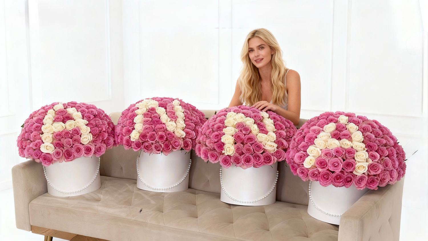 Personalized Rose Box LOVE Personalized rose box with number or name made of roses in luxury floral arrangement Miami/Naples