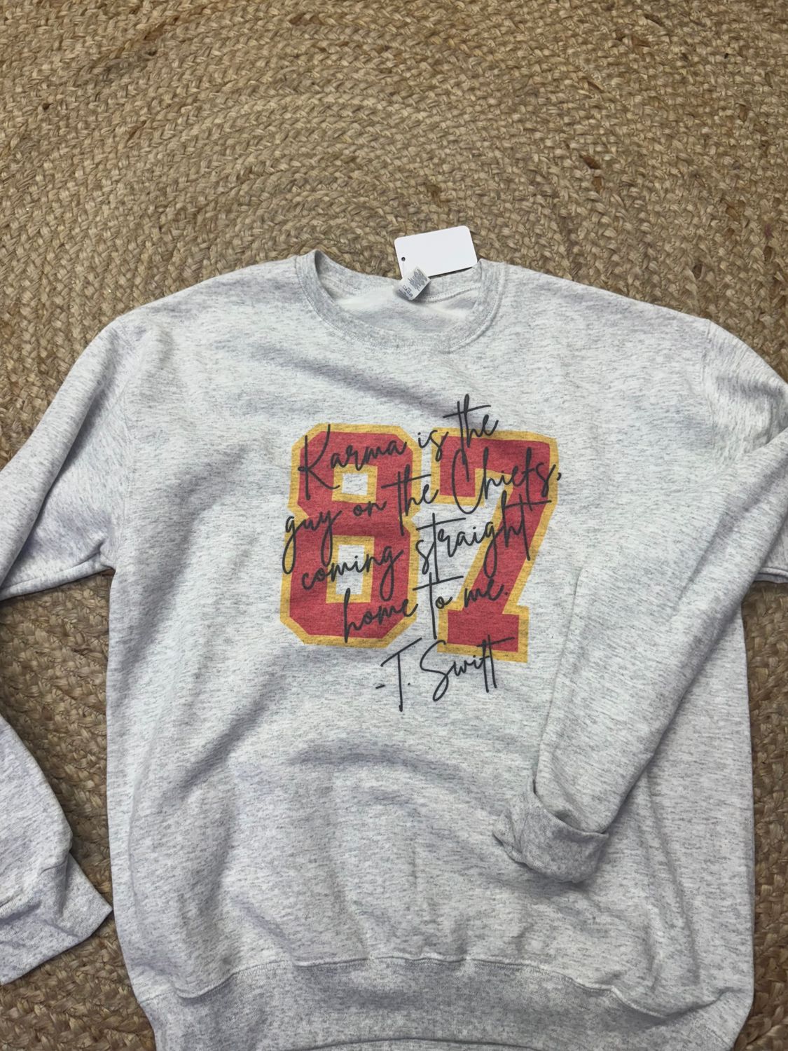 87 Karma Is The Guy On The Chiefs NFL Crewneck Pull