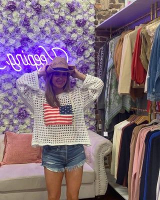 American Flag Crochet American Flag Hoodie
