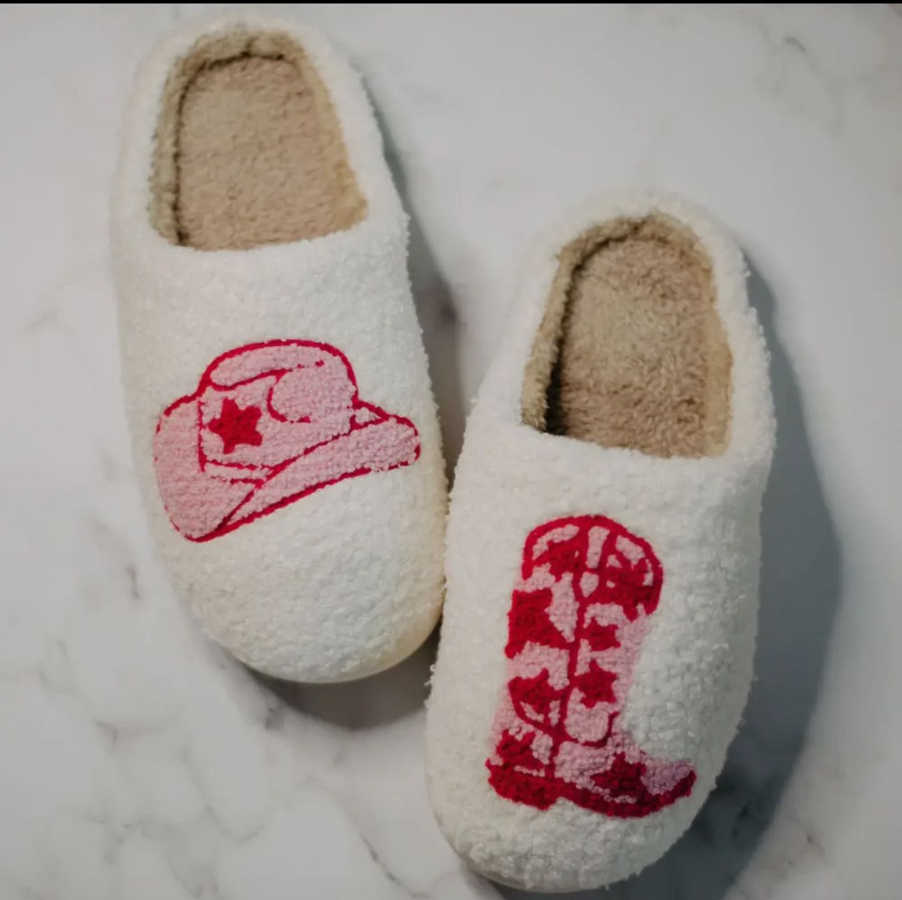 Boot And Cowgirl Hat Slippers