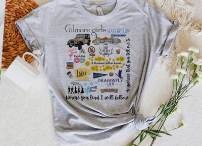 Gilmore Girls Collage Star Hollow Lukes Diner Tshirt