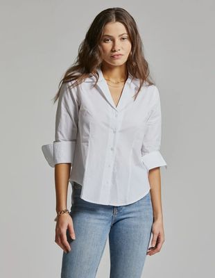 Cotton Button Up White Dionne Top