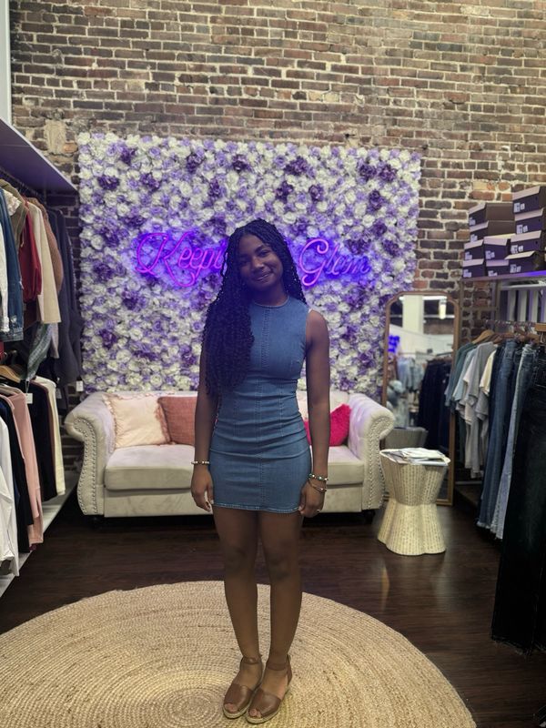 Stretch Denim Sleeveless Bodycon Dress