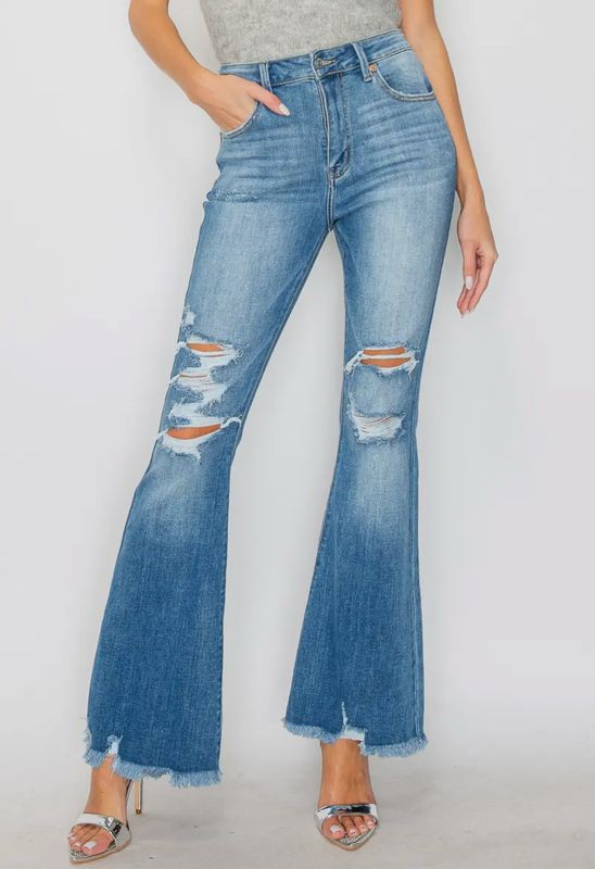 Plus High Rise Flare Jeans