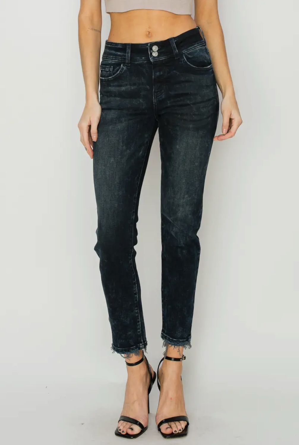 Mid Rise Cigarette Jeans