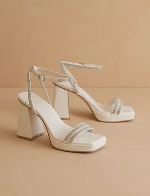 Oasis Society The Suva Nude Rhinestone And Reptile Print Strappy