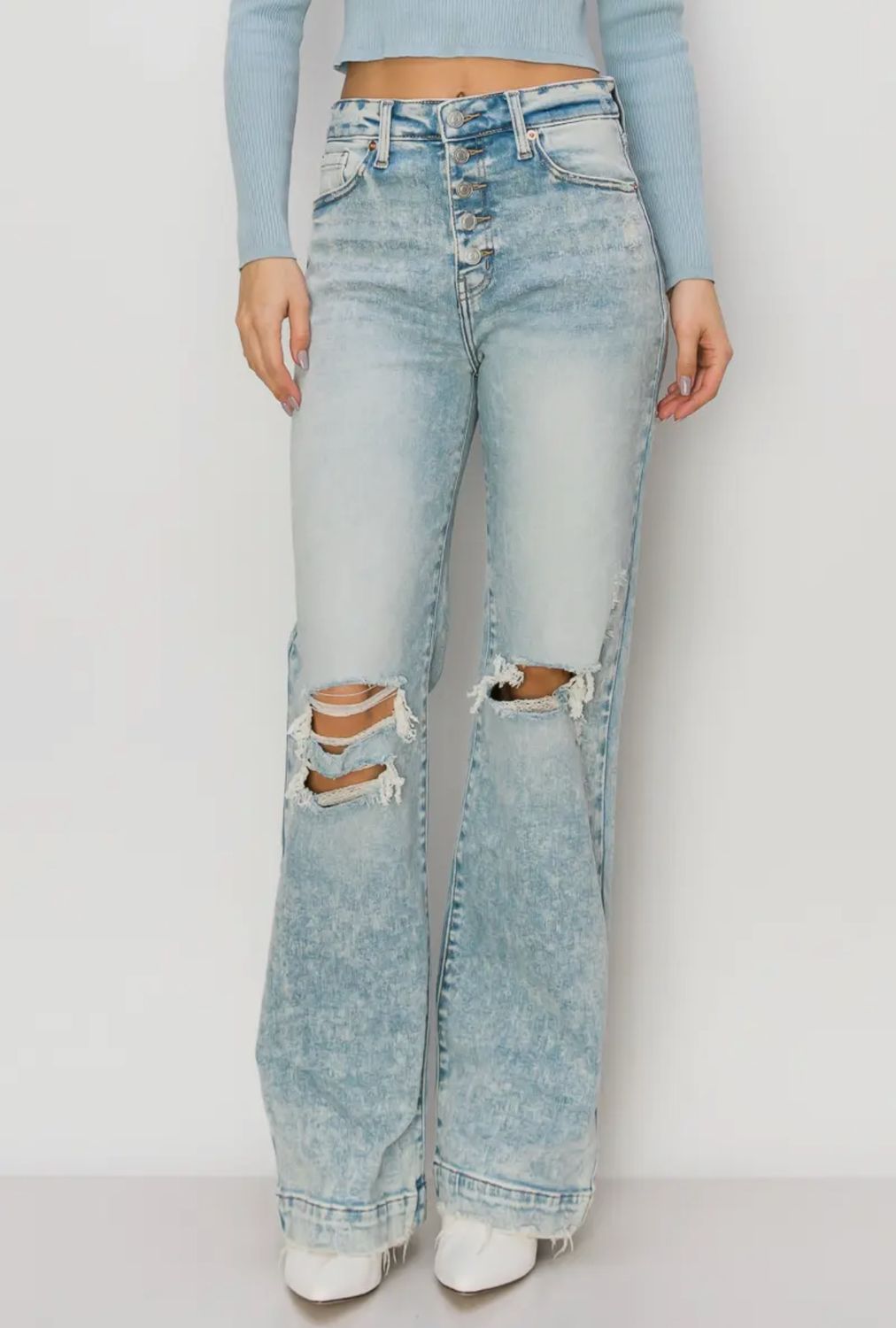 90s Vintage Stretch Wide Leg Jeans