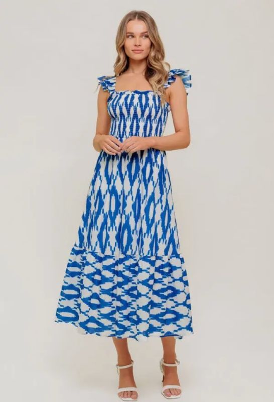 Ivory Blue Dream Midi Dress