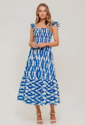 Ivory Blue Dream Midi Dress