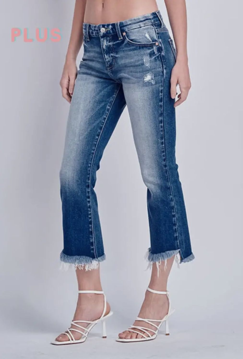 High Rise Stretch Crop Flare W/ Hem